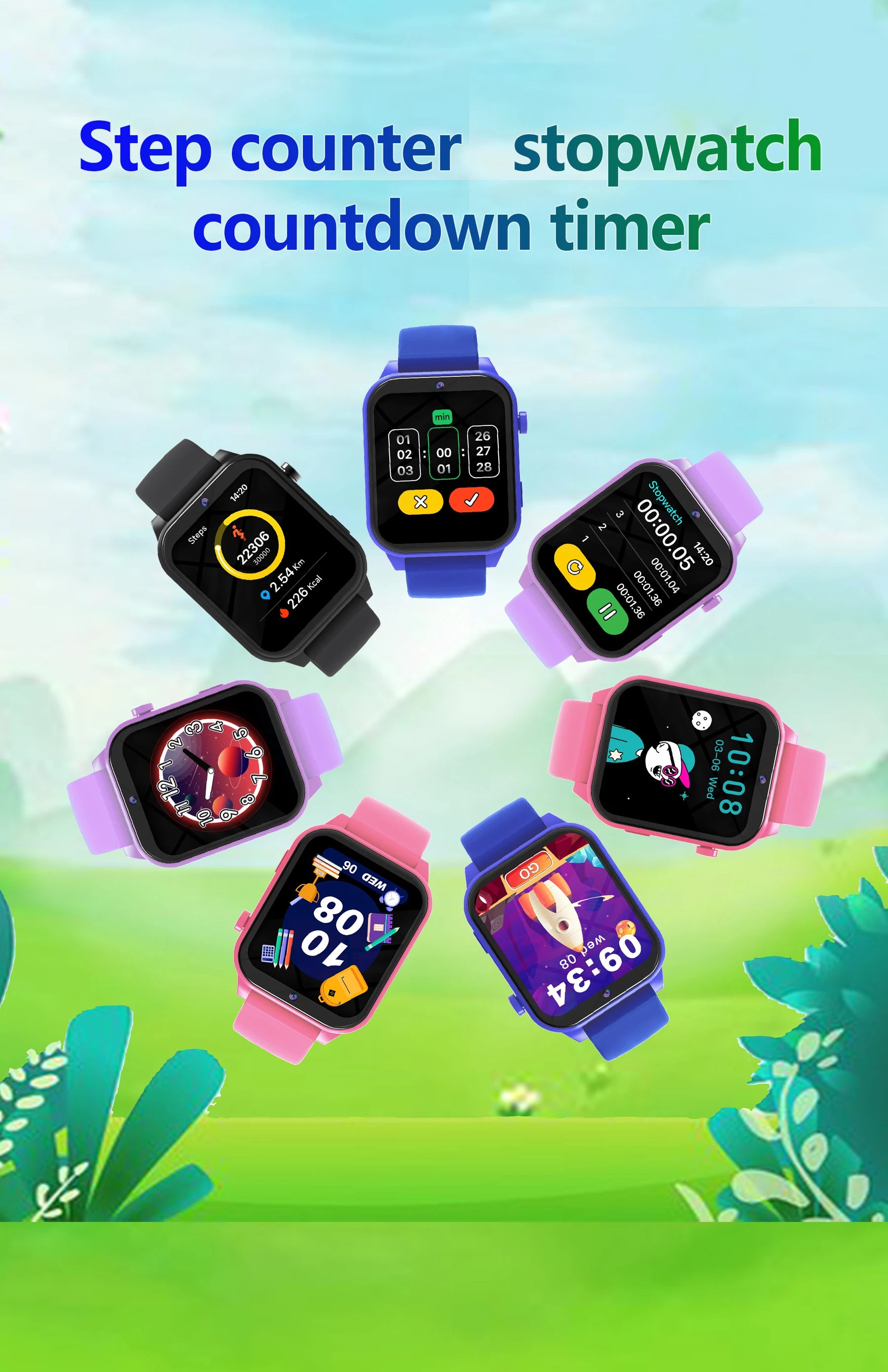 Kids Smart Watch 1.83" HD Screen Built-in 18 Games HD Camera Flashlight Sleep Monitor Alarm Clock Children Gift for Boys & Girls