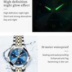 OLEVS 9998 Couple Watch Luxury Men Women Quartz Watch Dual Calendar Clock Waterproof Men's Women's Dating Couple Watch Set Gift