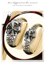 OLEVS 9931 Watch For Men Women Roman Scale Quartz Couple Watch Rhombus Mirror Auto Date Wristwatch Luxury Waterproof Hand Clock