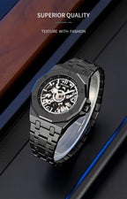 SKMEI M036 Movement Mens Casual Alloy Watches Movement Waterproof Mens Wristwatches Week Display Male Clock Luxury Mechanical