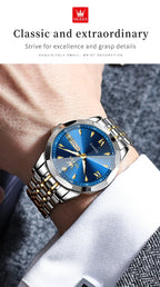 OLEVS 9998 Couple Watch Luxury Men Women Quartz Watch Dual Calendar Clock Waterproof Men's Women's Dating Couple Watch Set Gift