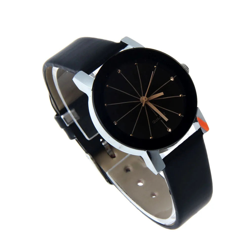 Couple Lover Watches Quartz Dial Clock PU Leather WristWatch Relojes Watch Women Men Fashion Luxury Relogio Feminino Saat