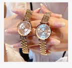 Fashion Couple Watches Stainless Steel Strap Analog Quartz Wristwatches His & Hers Matching Timepieces for Couples