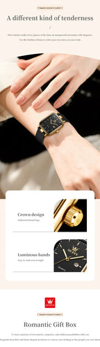 OLEVS 7089 Quartz Wristwatches Gift Box Set Women's Watches Fashion Strap Strap Waterproof Auto Date Simple Elegant Ladies Watch