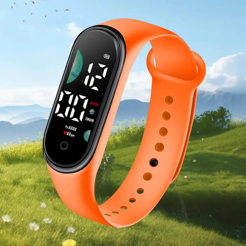 Kids Electronic Watch Sports Waterproof Wrist Watch Large Font Screen LED Display Luminous Auto Date Full Calendar Digital Watch