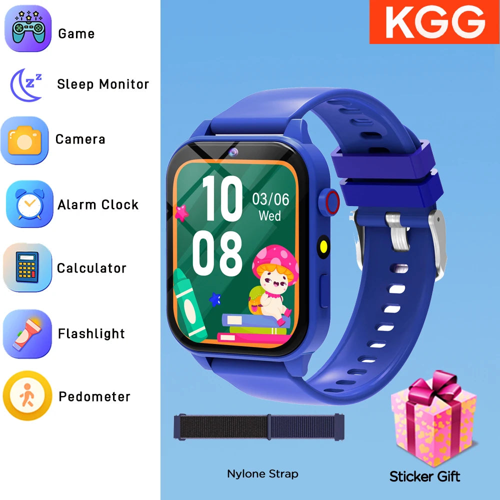 Kids Smart Watch 1.83" HD Screen Built-in 18 Games HD Camera Flashlight Sleep Monitor Alarm Clock Children Gift for Boys & Girls