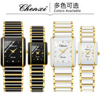CHENXI 104A Waterproof Top Brand Luxury couple watches Watch for Women Men With Simulated-Ceramics Strap relojes para damas