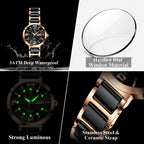 POEDAGAR Top Fashion Elegant Watch For Woman Week Date High Quality Waterproof Ladies Quartz Watch Stainless Steel Women Watches