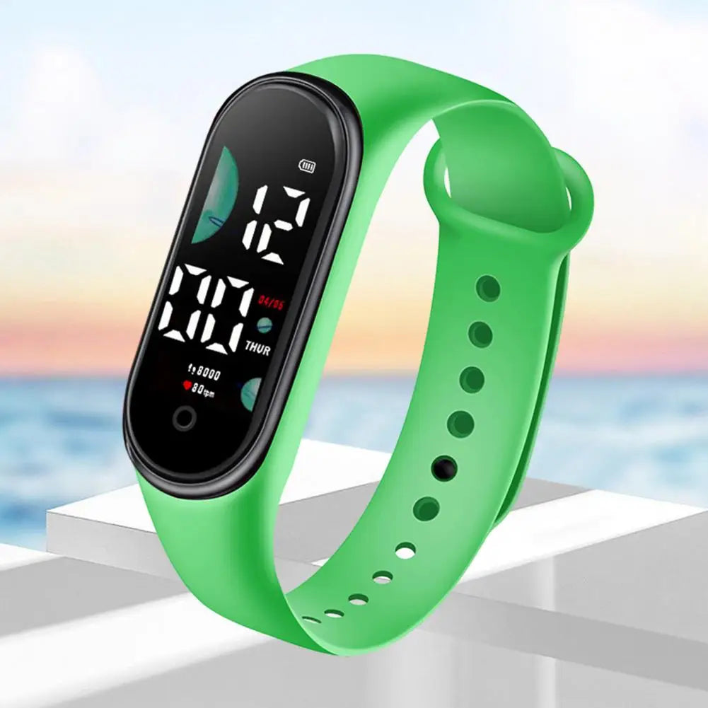Kids Electronic Watch Sports Waterproof Wrist Watch Large Font Screen LED Display Luminous Auto Date Full Calendar Digital Watch