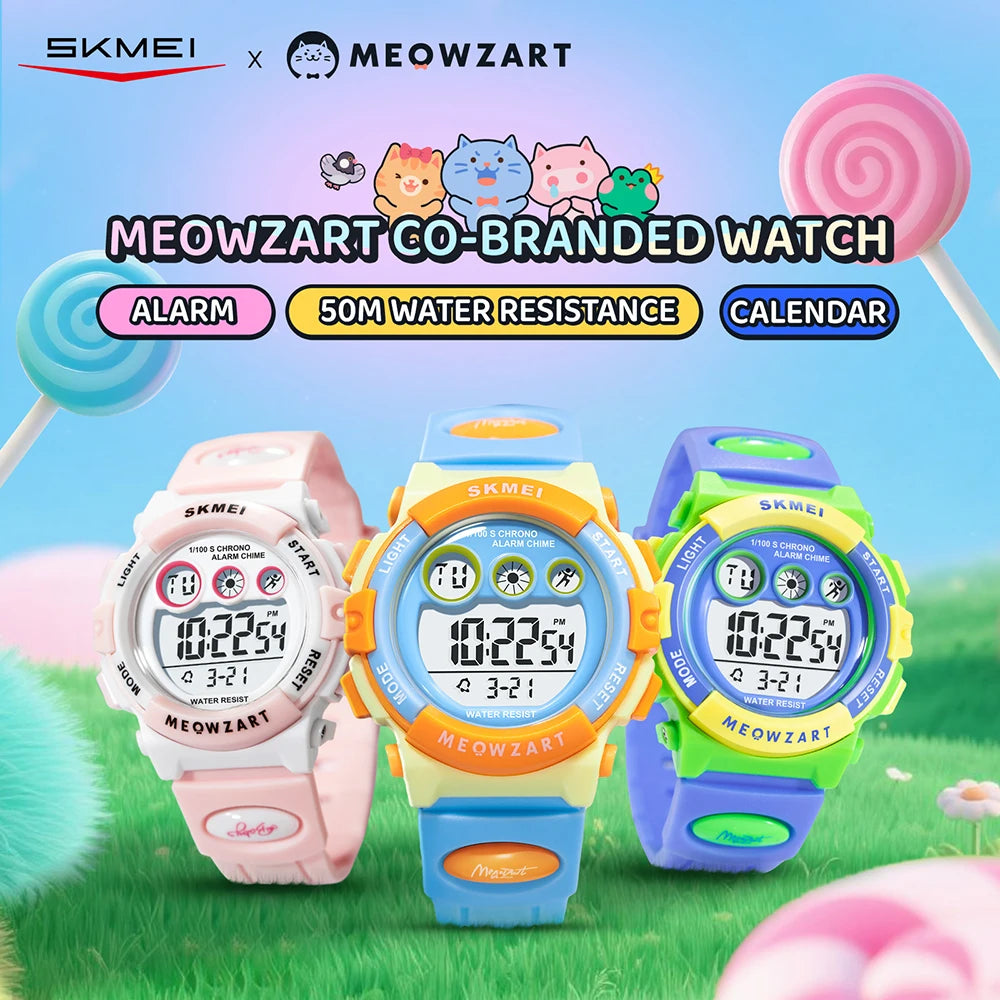SKMEI Wristwatch For Boys Girl 5Bar Waterproof Kidss Children's Watch Luminous Display Sports Electronics Watch Relogio Infantil