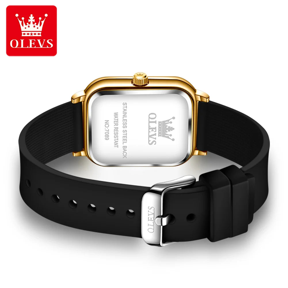 OLEVS 7089 Quartz Wristwatches Gift Box Set Women's Watches Fashion Strap Strap Waterproof Auto Date Simple Elegant Ladies Watch