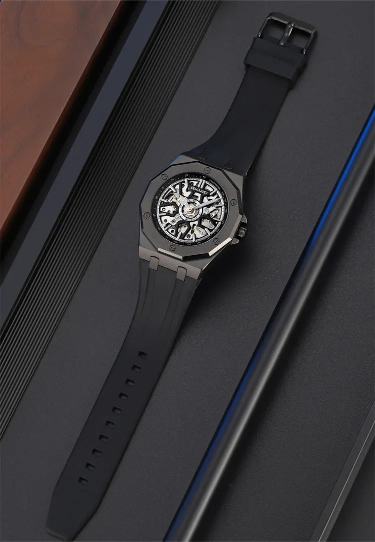 SKMEI M036 Movement Mens Casual Alloy Watches Movement Waterproof Mens Wristwatches Week Display Male Clock Luxury Mechanical