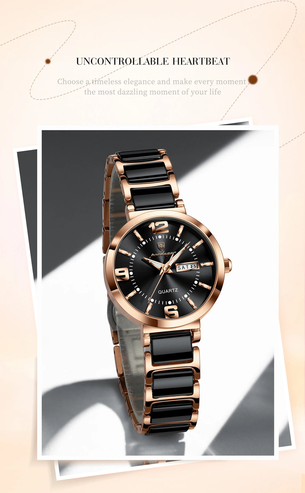 POEDAGAR Top Fashion Elegant Watch For Woman Week Date High Quality Waterproof Ladies Quartz Watch Stainless Steel Women Watches