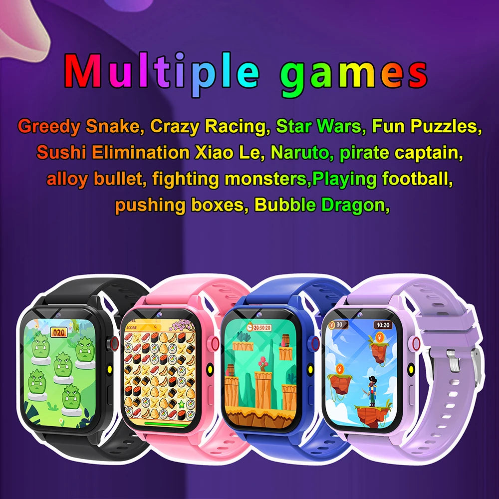 Kids Smart Watch 1.83" HD Screen Built-in 18 Games HD Camera Flashlight Sleep Monitor Alarm Clock Children Gift for Boys & Girls