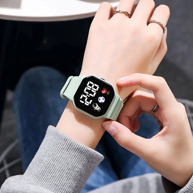 Kids Watch Sport LED Digital Watches Spaceman Silicone Strap Waterproof Electronic Wristwatch for Children Boys Girls Gifts
