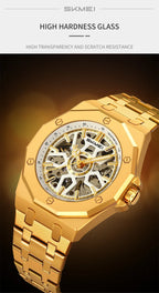 SKMEI M036 Movement Mens Casual Alloy Watches Movement Waterproof Mens Wristwatches Week Display Male Clock Luxury Mechanical