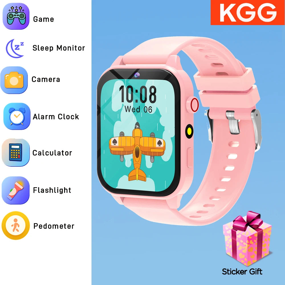 Kids Smart Watch 1.83" HD Screen Built-in 18 Games HD Camera Flashlight Sleep Monitor Alarm Clock Children Gift for Boys & Girls