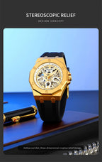 SKMEI M036 Movement Mens Casual Alloy Watches Movement Waterproof Mens Wristwatches Week Display Male Clock Luxury Mechanical