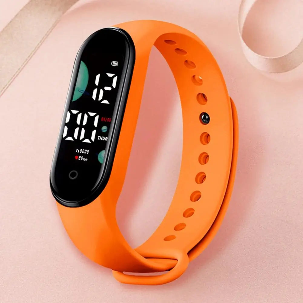 Kids Electronic Watch Sports Waterproof Wrist Watch Large Font Screen LED Display Luminous Auto Date Full Calendar Digital Watch