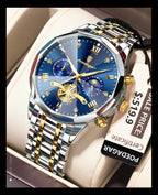 POEDAGAR Luxury Men Watch Top Original Waterproof Luminous Chronograph Man Wristwatch Stainless Steel Quartz Men's Watches Reloj
