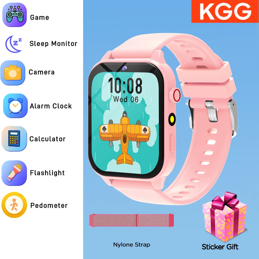 Kids Smart Watch 1.83" HD Screen Built-in 18 Games HD Camera Flashlight Sleep Monitor Alarm Clock Children Gift for Boys & Girls