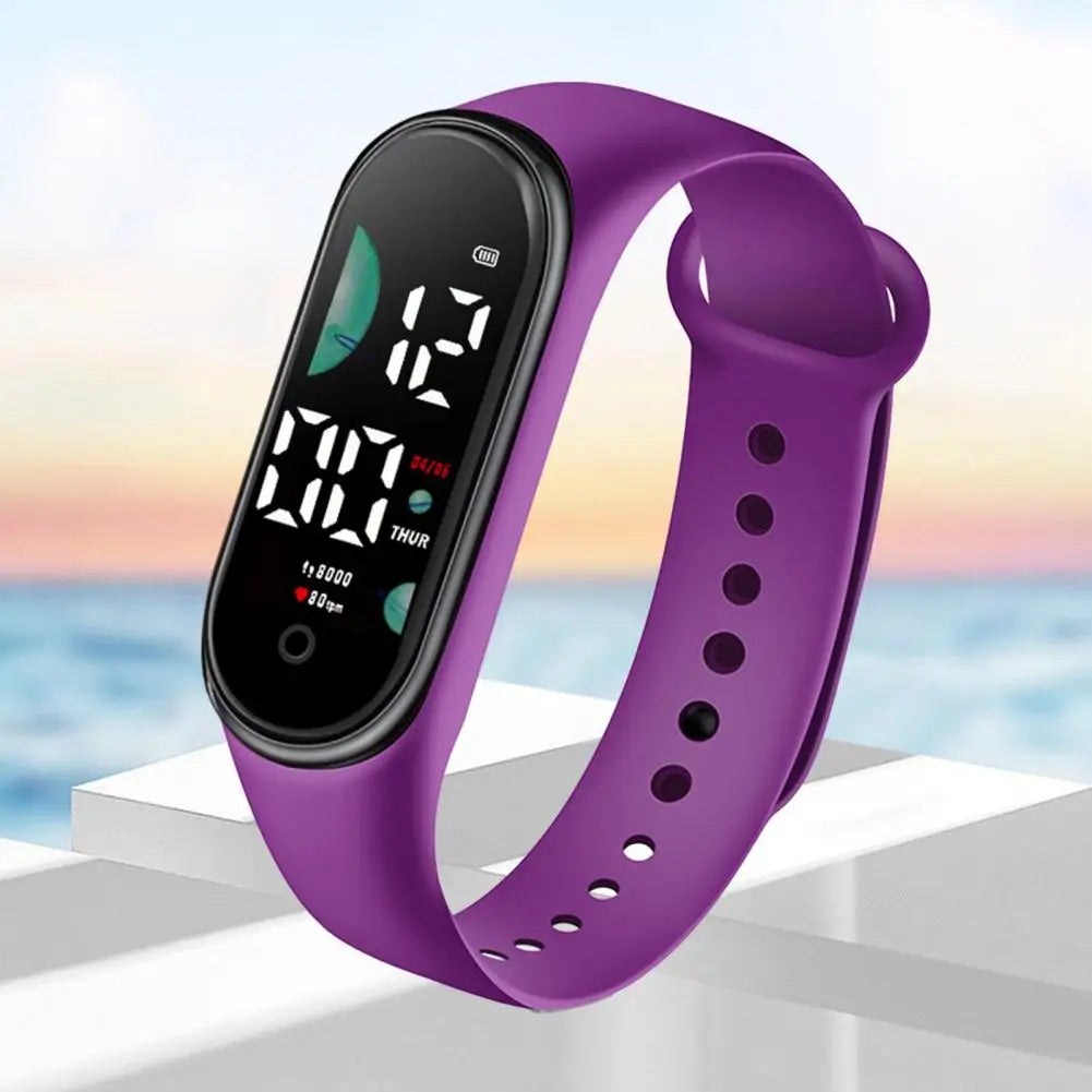 Kids Electronic Watch Sports Waterproof Wrist Watch Large Font Screen LED Display Luminous Auto Date Full Calendar Digital Watch