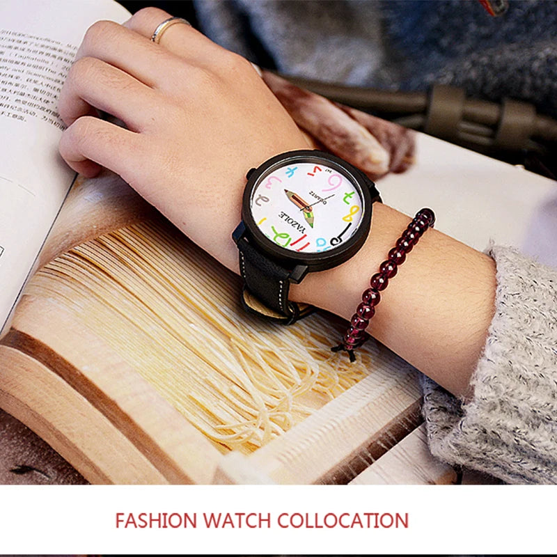 Women Watches Fashion Casual Big Number Analog Watches for Woman Leather Band Ladies Quartz Wristwatches relogio feminino