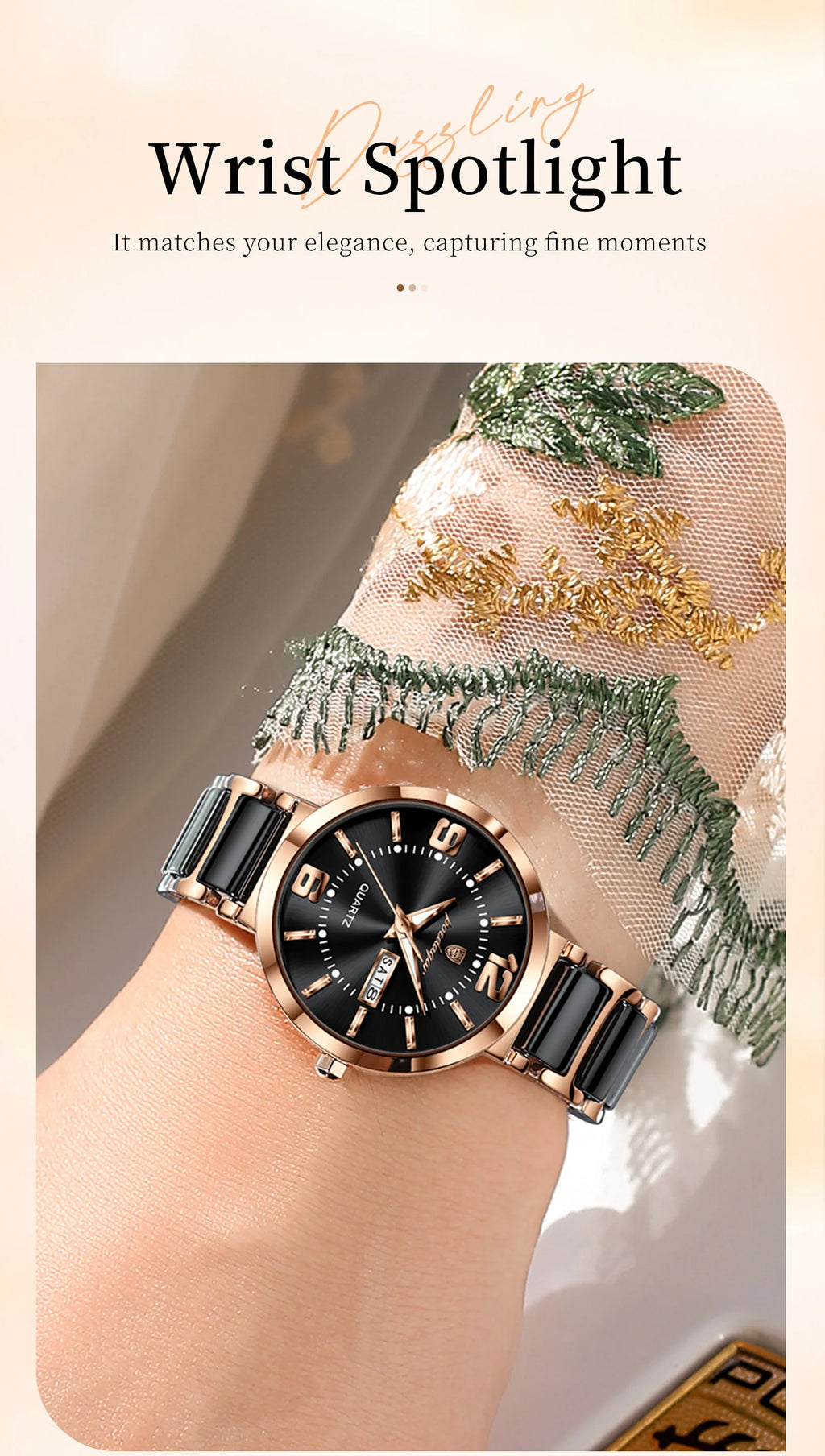 POEDAGAR Top Fashion Elegant Watch For Woman Week Date High Quality Waterproof Ladies Quartz Watch Stainless Steel Women Watches