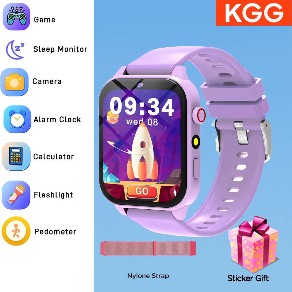 Kids Smart Watch 1.83" HD Screen Built-in 18 Games HD Camera Flashlight Sleep Monitor Alarm Clock Children Gift for Boys & Girls