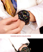 Women Watches Fashion Casual Big Number Analog Watches for Woman Leather Band Ladies Quartz Wristwatches relogio feminino