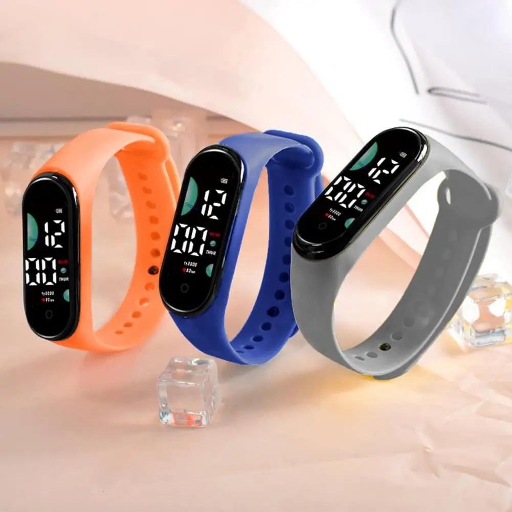Kids Electronic Watch Sports Waterproof Wrist Watch Large Font Screen LED Display Luminous Auto Date Full Calendar Digital Watch
