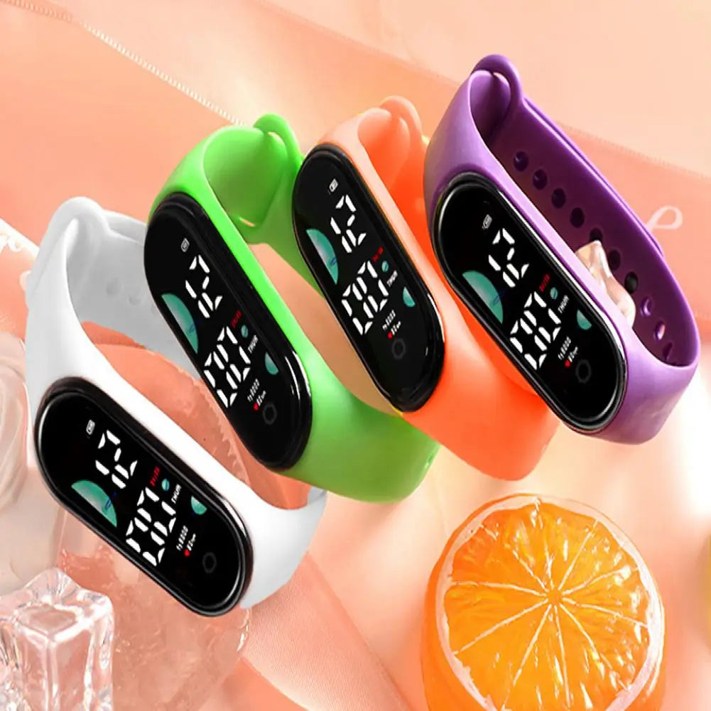 Kids Electronic Watch Sports Waterproof Wrist Watch Large Font Screen LED Display Luminous Auto Date Full Calendar Digital Watch