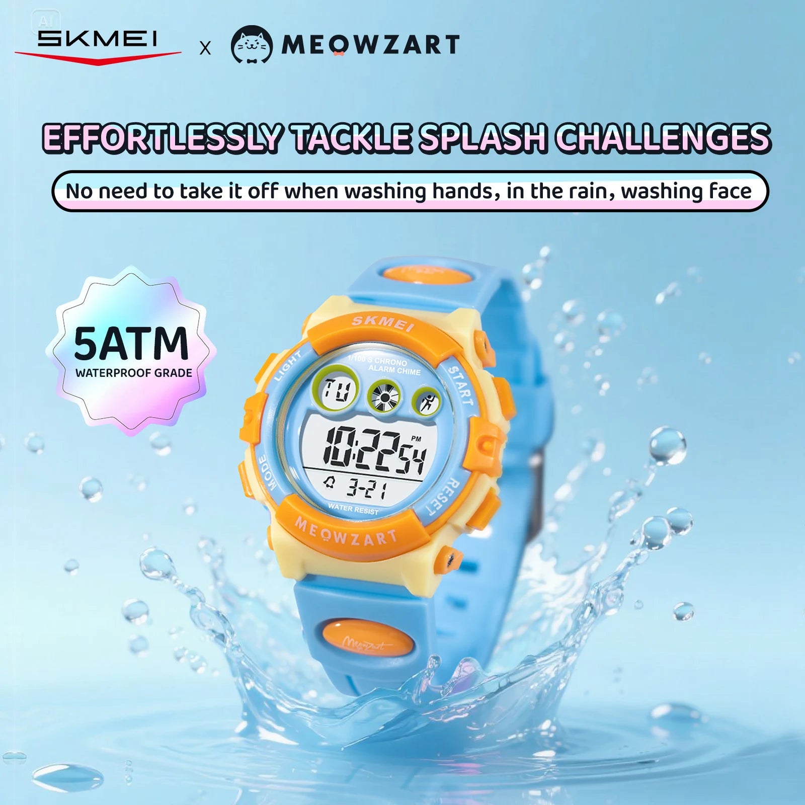 SKMEI Wristwatch For Boys Girl 5Bar Waterproof Kidss Children's Watch Luminous Display Sports Electronics Watch Relogio Infantil