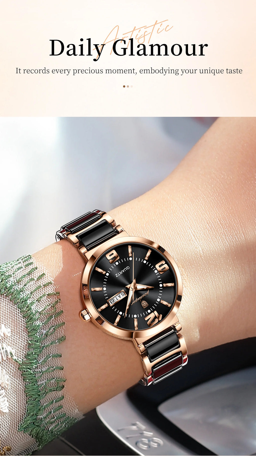 POEDAGAR Top Fashion Elegant Watch For Woman Week Date High Quality Waterproof Ladies Quartz Watch Stainless Steel Women Watches