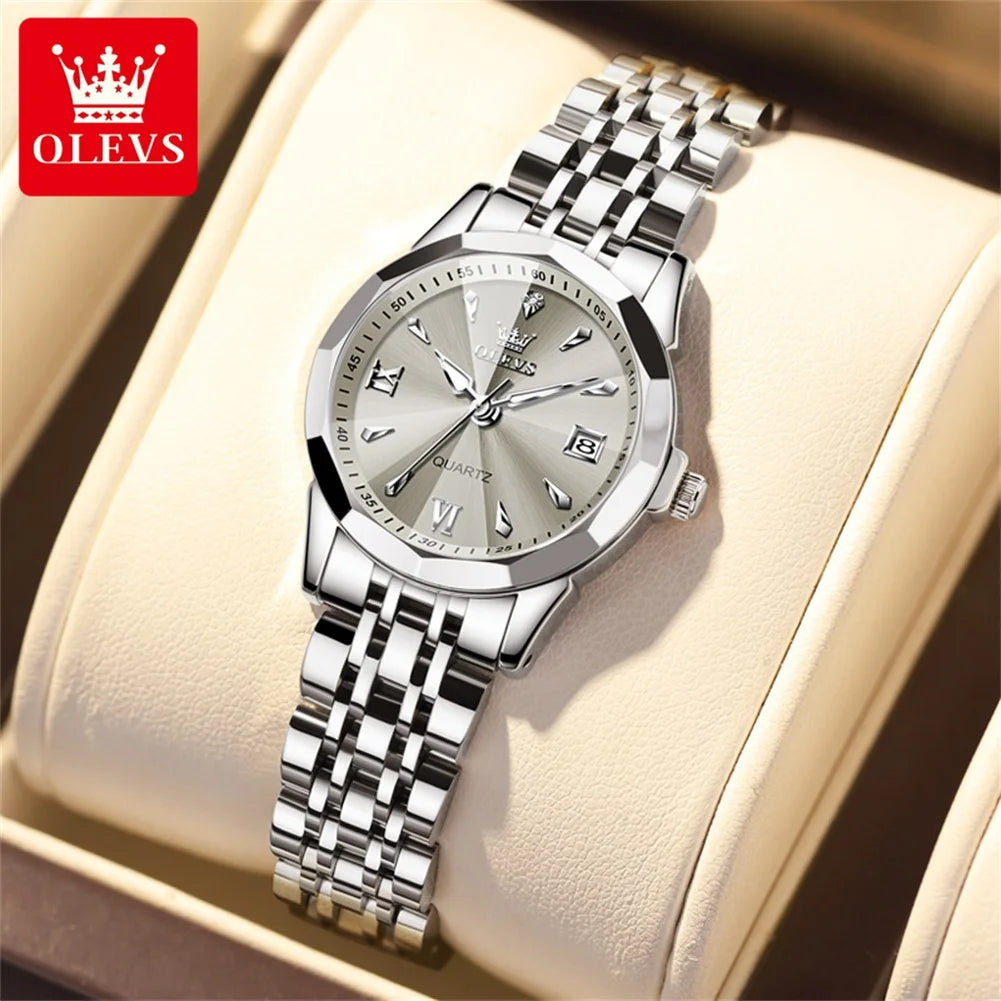 OLEVS 9998 Couple Watch Luxury Men Women Quartz Watch Dual Calendar Clock Waterproof Men's Women's Dating Couple Watch Set Gift