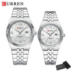 CURREN Couple Watches Waterproof Luminous Wristwatch for Lover Date Men‘s and Women's Wristwatch Simple Fashion
