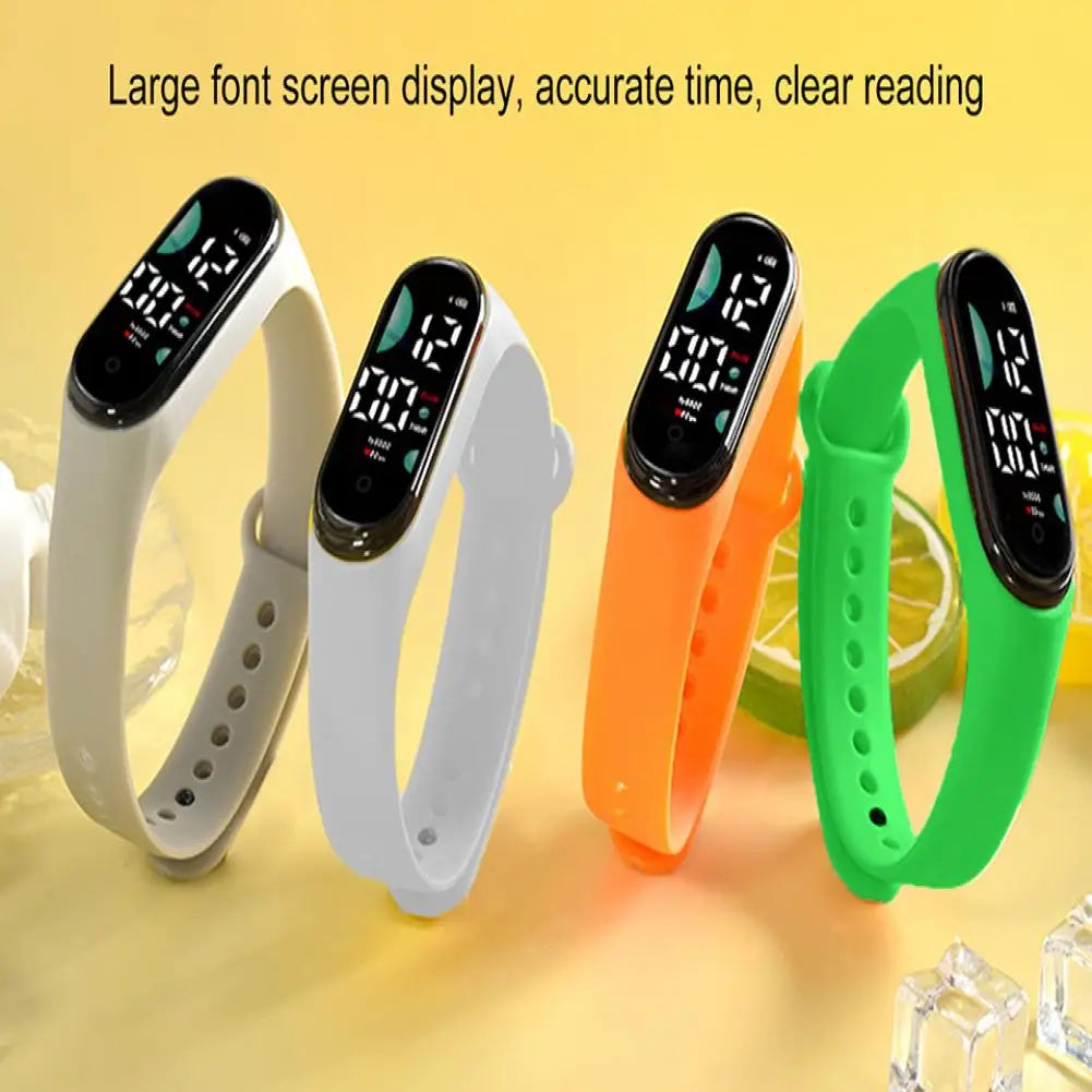 Kids Electronic Watch Sports Waterproof Wrist Watch Large Font Screen LED Display Luminous Auto Date Full Calendar Digital Watch