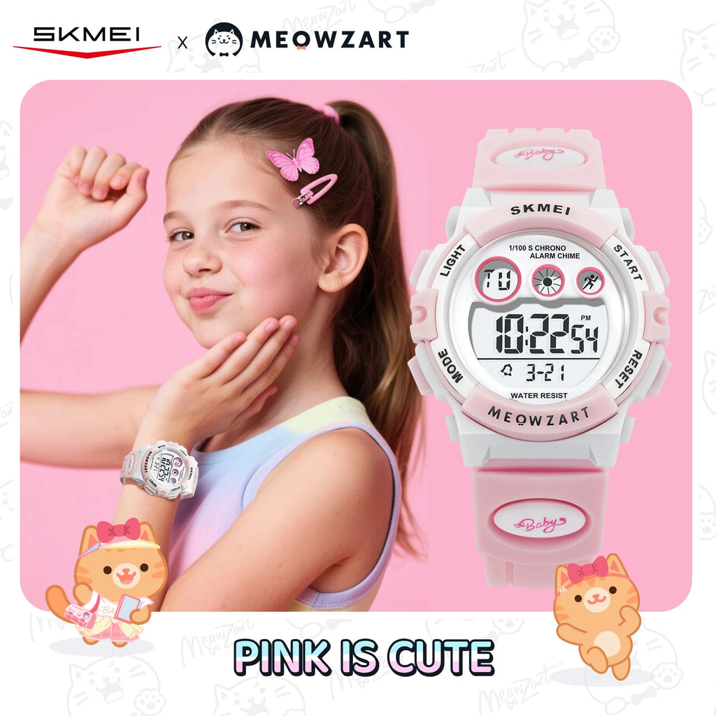 SKMEI Wristwatch For Boys Girl 5Bar Waterproof Kidss Children's Watch Luminous Display Sports Electronics Watch Relogio Infantil