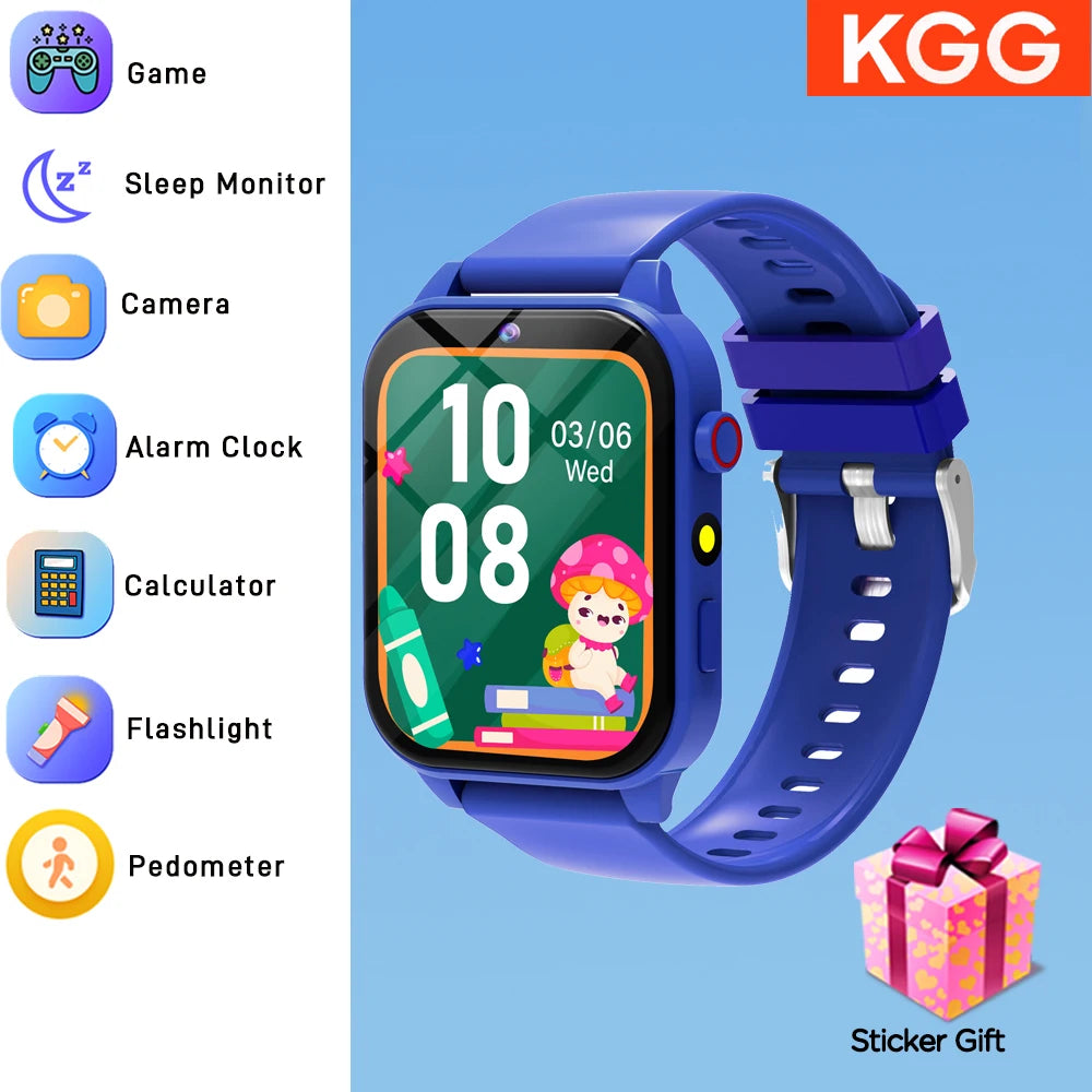 Kids Smart Watch 1.83" HD Screen Built-in 18 Games HD Camera Flashlight Sleep Monitor Alarm Clock Children Gift for Boys & Girls