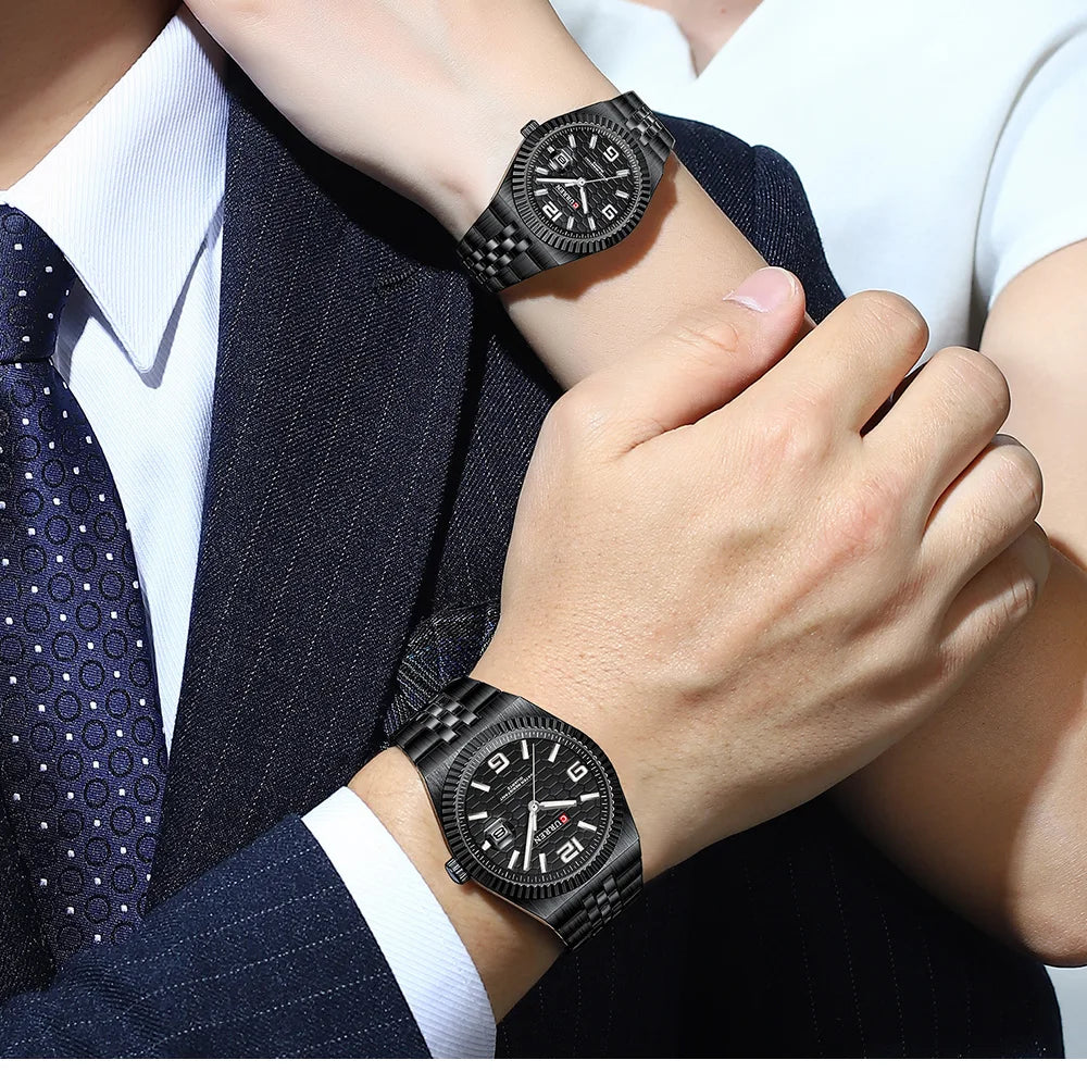 CURREN Couple Watches Waterproof Luminous Wristwatch for Lover Date Men‘s and Women's Wristwatch Simple Fashion