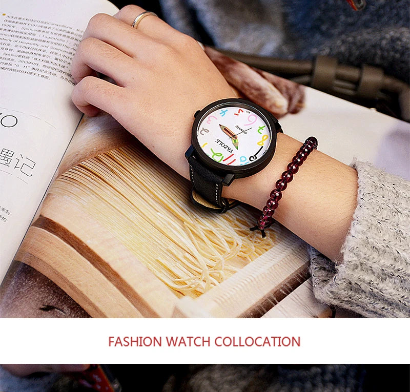 Women Watches Fashion Casual Big Number Analog Watches for Woman Leather Band Ladies Quartz Wristwatches relogio feminino
