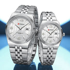 CURREN Couple Watches Waterproof Luminous Wristwatch for Lover Date Men‘s and Women's Wristwatch Simple Fashion