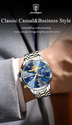 POEDAGAR Luxury Men Watch Top Original Waterproof Luminous Chronograph Man Wristwatch Stainless Steel Quartz Men's Watches Reloj