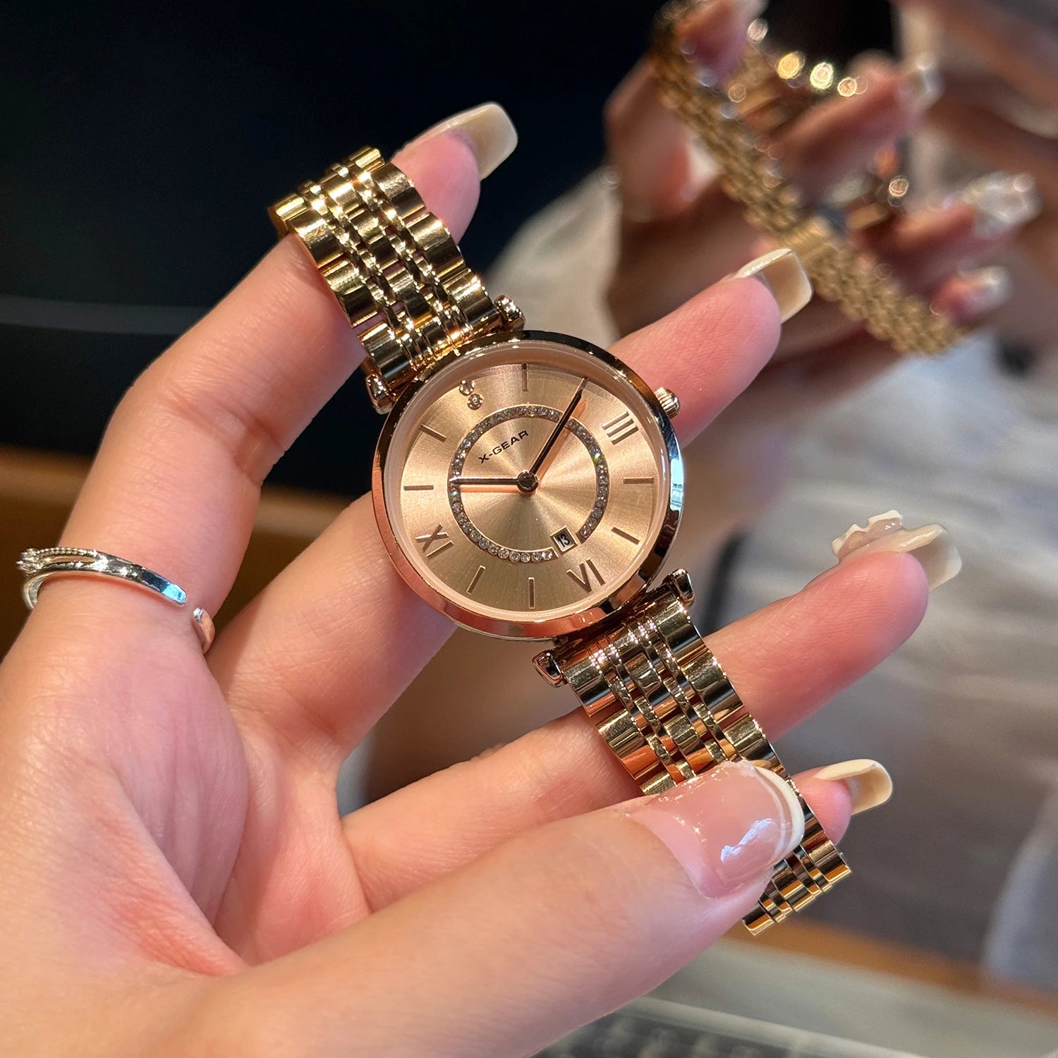 Fashion Couple Watches Stainless Steel Strap Analog Quartz Wristwatches His & Hers Matching Timepieces for Couples