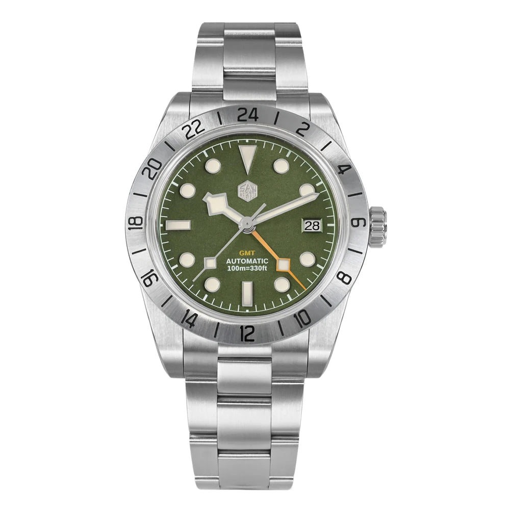 San Martin 39mm Luxury Couple Watches NH34 GMT 316L Stainless Steel Automatic Mechanical Men Watch Gift for boyfriend Sapphire