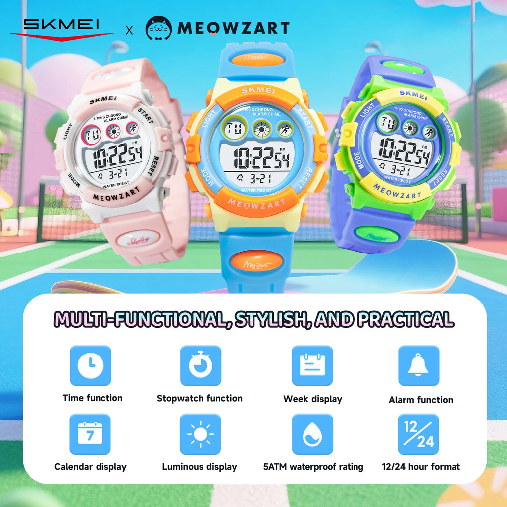 SKMEI Wristwatch For Boys Girl 5Bar Waterproof Kidss Children's Watch Luminous Display Sports Electronics Watch Relogio Infantil