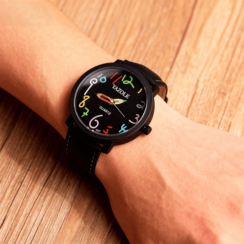 Women Watches Fashion Casual Big Number Analog Watches for Woman Leather Band Ladies Quartz Wristwatches relogio feminino