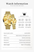 OLEVS 9931 Watch For Men Women Roman Scale Quartz Couple Watch Rhombus Mirror Auto Date Wristwatch Luxury Waterproof Hand Clock