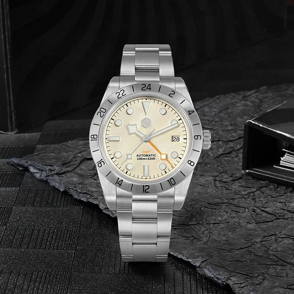 San Martin 39mm Luxury Couple Watches NH34 GMT 316L Stainless Steel Automatic Mechanical Men Watch Gift for boyfriend Sapphire