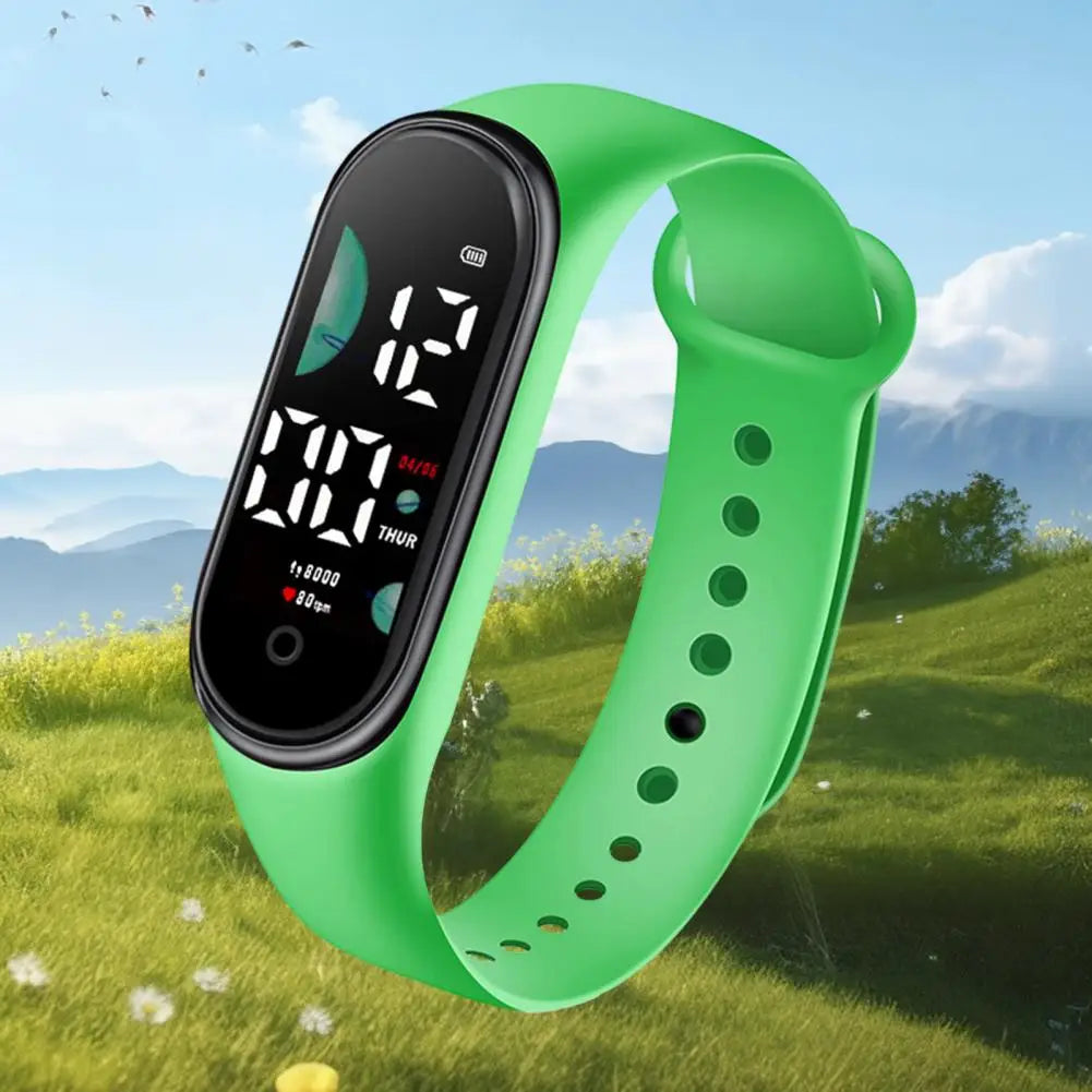 Kids Electronic Watch Sports Waterproof Wrist Watch Large Font Screen LED Display Luminous Auto Date Full Calendar Digital Watch